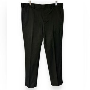 TAHARI Black Tonal Striped Flat Front Slim Fit Dress Pants